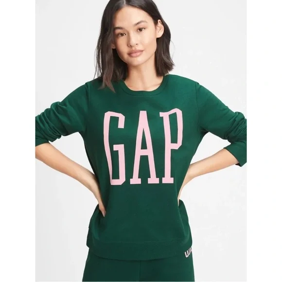 Gap Factory Logo Crewneck Sweatshirt in Pine Green - Picture 4 of 4